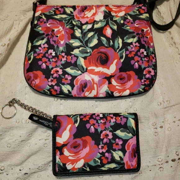 Lily Bloom Romantic Rose Blossom Crossbody And Matching Wallet Floral - Picture 6 of 9